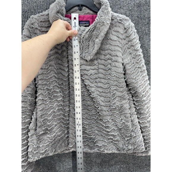 Patagonia Pelage Jacket Women's XS Gray Full Zip Snap Curly Fleece Fuzzy EUC - Picture 9 of 13